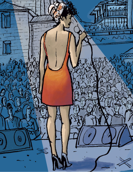 Illustration "Jazzaldia 4" by Roskow. A4 and A3 reproductions