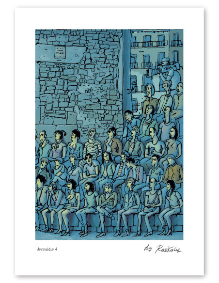 Illustration "Jazzaldia 4" by Roskow. A4 and A3 reproductions