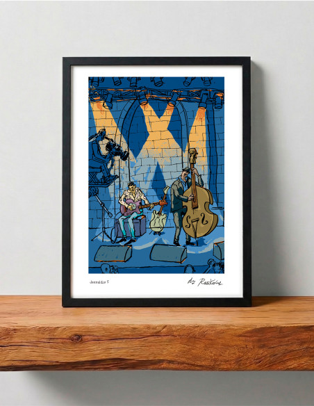 Illustration "Jazzaldia 4" by Roskow. A4 and A3 reproductions