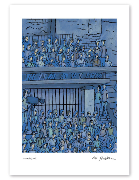 Ilustración "Jazzaldia 4" de Roskow. Reproducciones A4 y A3