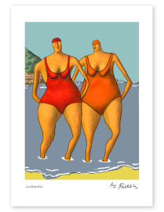 Ilustración "Las bañistas" de Roskow. Reproducciones A4 y A3