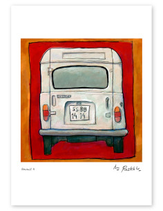 Illustration "Renault 4" by Roskow. A4 and A3 reproductions