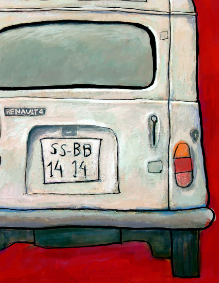 Illustration "Renault 4" by Roskow. A4 and A3 reproductions