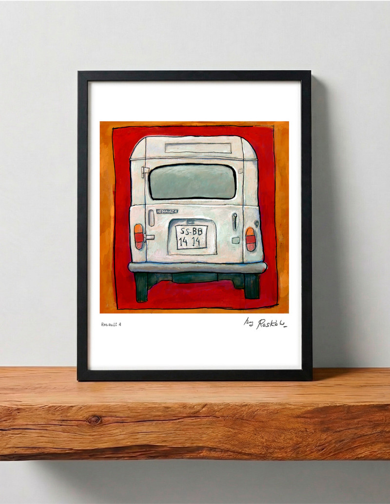Illustration "Renault 4" by Roskow. A4 and A3...
