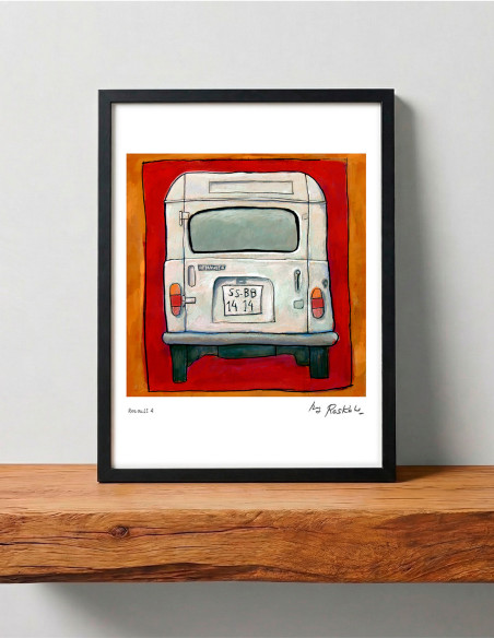 Illustration "Renault 4" by Roskow. A4 and A3 reproductions