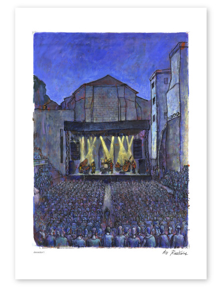 Ilustración "Jazzaldia 1" de Roskow. Reproducciones A4, A3 y A2