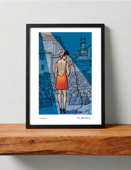 Illustration "Jazzaldia 2" by Roskow. A4 and A3 reproductions