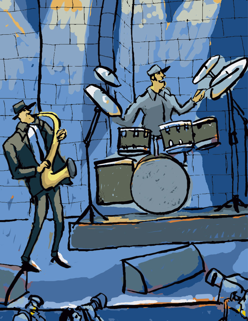 Illustration "Jazzaldia 3" by Roskow. A4 and A3...
