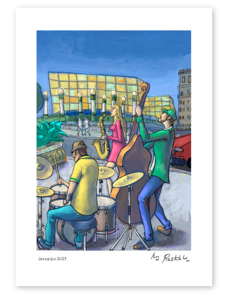 Ilustración "Jazzaldia 2023" de Roskow. Reproducciones A4, A3 y A2