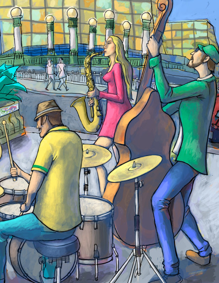 Ilustración "Jazzaldia 2023" de Roskow. Reproducciones A4, A3 y A2