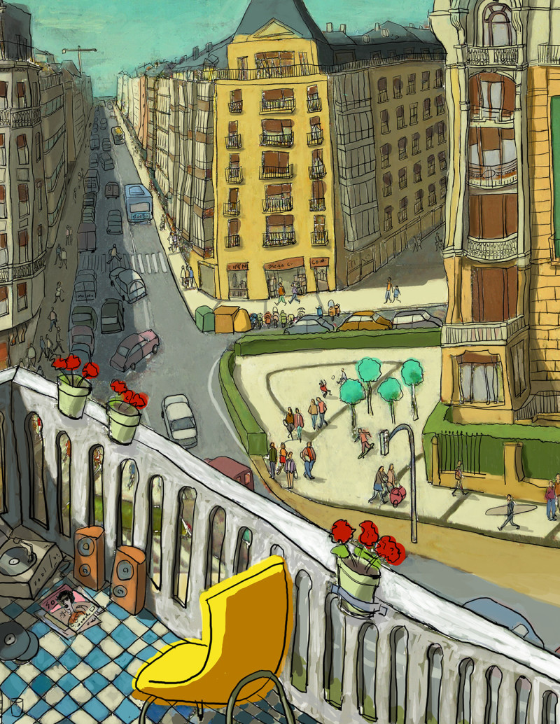Ilustración "Pasando la tarde en gros" de...