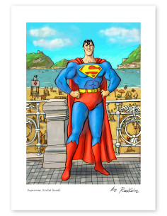 Illustration "Superman visita Donosti" by Roskow. A4 and...