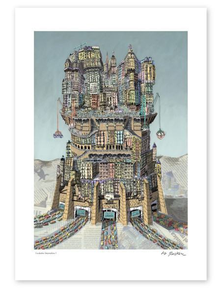 Illustration "Ciudade Imposibles 1" by Roskow. A4 and A3 reproductions