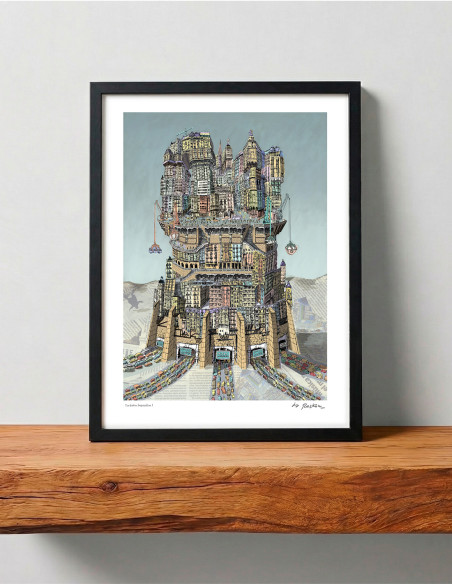 Illustration "Ciudade Imposibles 1" by Roskow. A4 and A3 reproductions