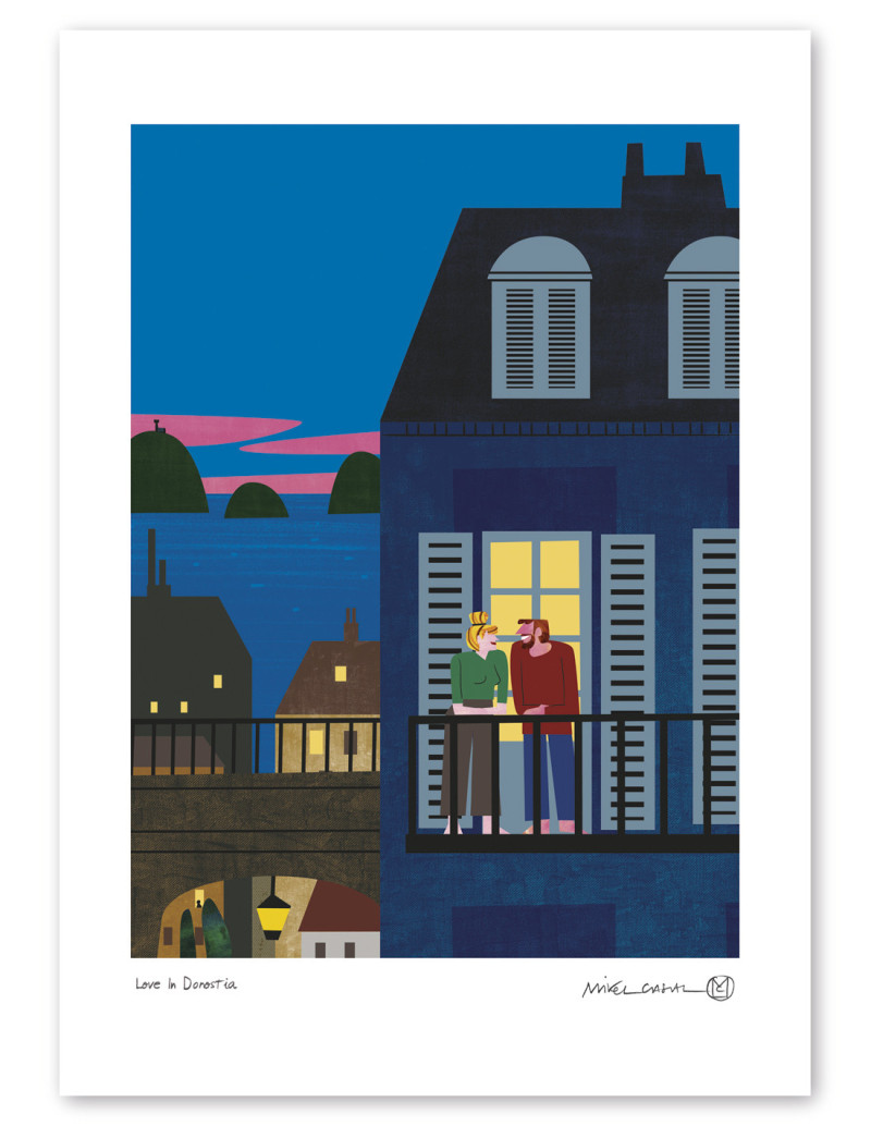 Ilustración "Love in Donostia" de Mikel Casal....