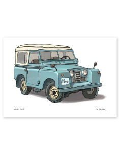 Illustration "Land Rover" by Roskow. A5 reproduction