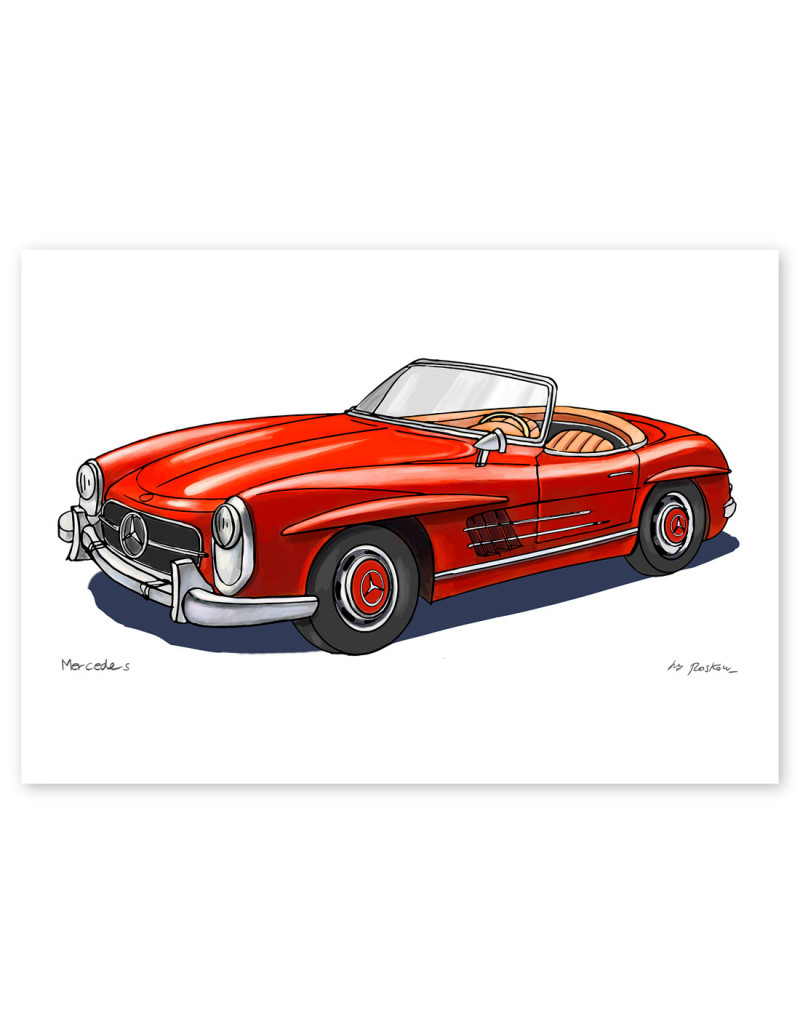 Ilustración "Mercedes SL 300" de Roskow....