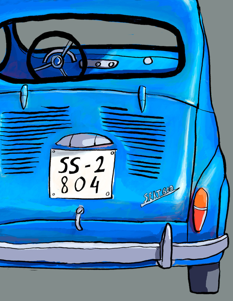 Illustration "Seat 600" by Roskow. A5 reproduction