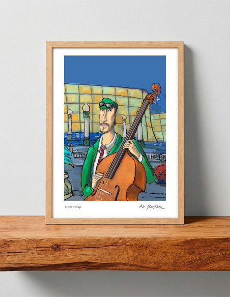 Ilustración "El contrabajo" de Roskow. Reproducciones A4 y A3