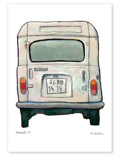 Illustration "Renault 4" by Roskow. A5 reproduction