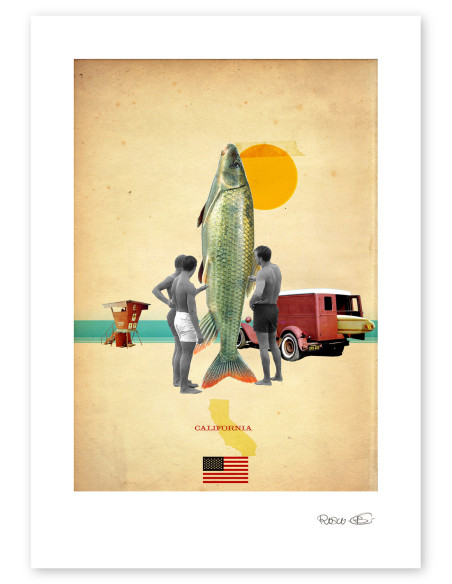 Collage "California" by Rosco - A4 and A3 reproductions