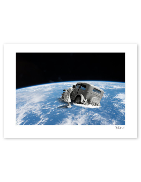 Collage "Coche planetario" by Rosco - A4 and A3 reproductions