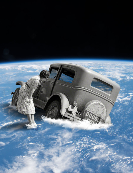 Collage "Coche planetario" by Rosco - A4 and A3 reproductions