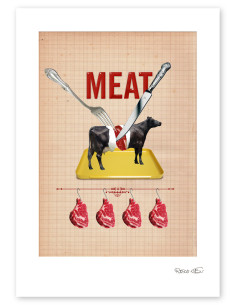 Collage "Meat" de Rosco - Reproducciones A4 y A3