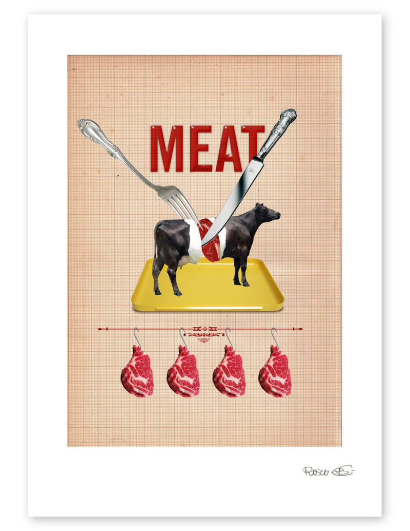 Collage "Meat" by Rosco - A4 and A3 reproductions
