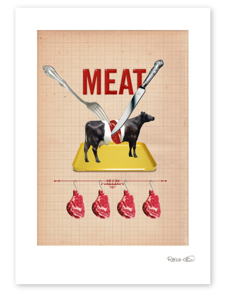 Collage "Meat" by Rosco - A4 and A3 reproductions
