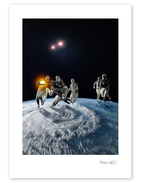 Collage "Rugby planetario" by Rosco - A4 and A3 reproductions