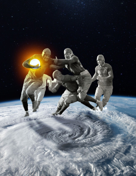 Collage "Rugby planetario" by Rosco - A4 and A3 reproductions