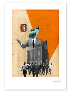 Collage "Typewriter" by Rosco - A4 and A3 reproductions