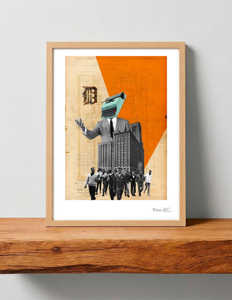 Collage "Typewriter" by Rosco - A4 and A3 reproductions