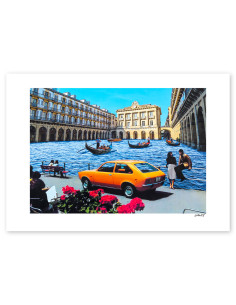 Collage "La piazza" by Lance. A4, A3 reproductions