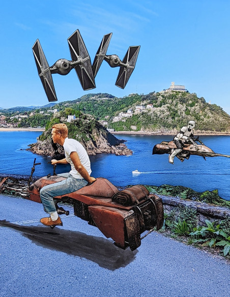 Collage "Las vacaciones de Steve" de Lance - Reproducciones A4 y A3