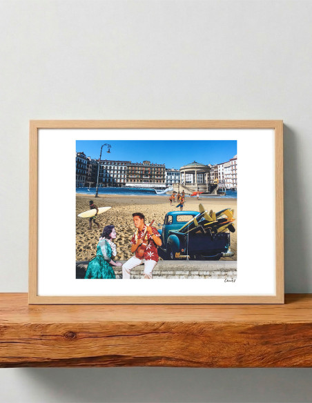 Collage "Iruña beach" de Lance - Reproducciones A4 y A3