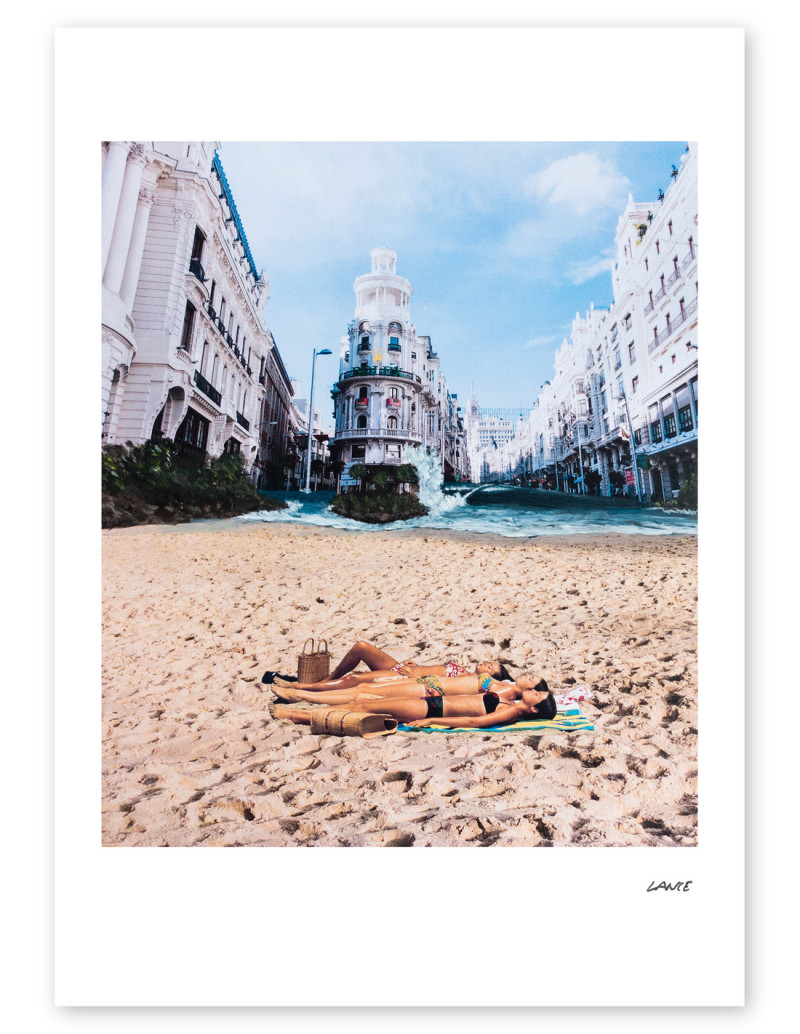 Collage "Madrid Beach" by Lance. A4, A3...