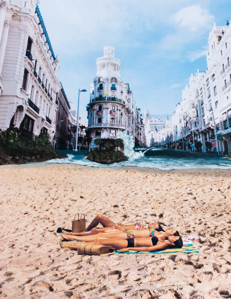 Collage "Madrid Beach" by Lance. A4, A3 reproductions