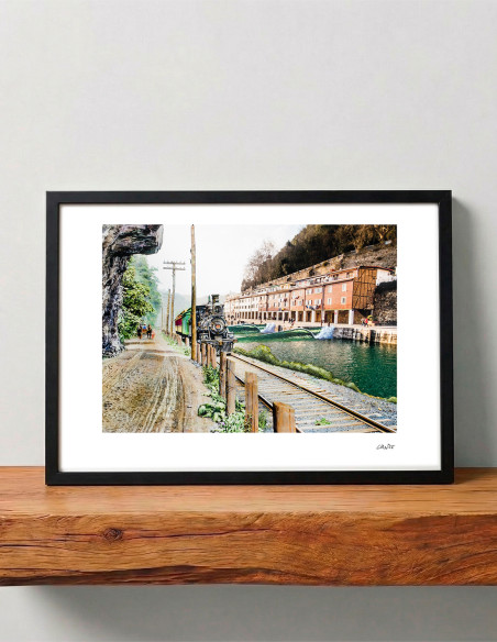 Collage "El tren del Muelle" by Lance. A4, A3 reproductions