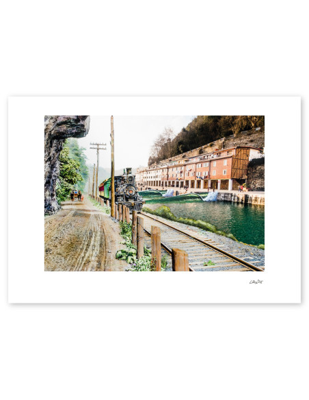 Collage "El Tren del Muelle" de Lance - Reproducciones A4 y A3
