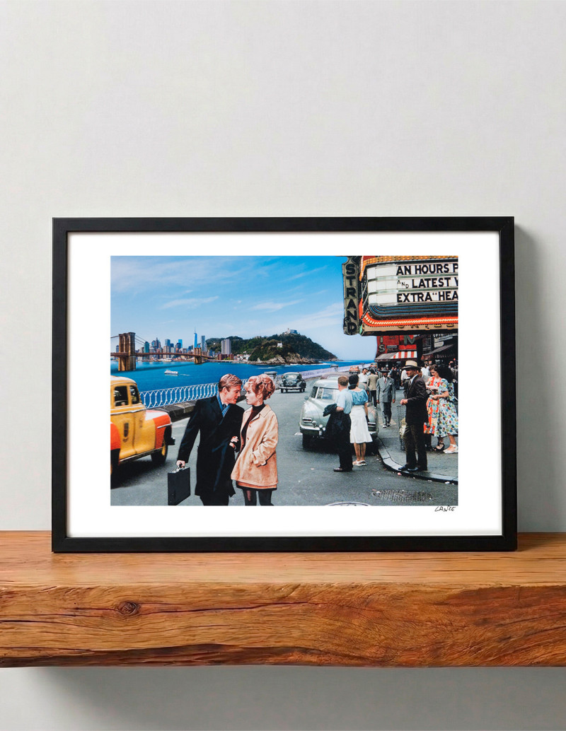 "Cita en Broadway" collage by Lance. A4, A3...