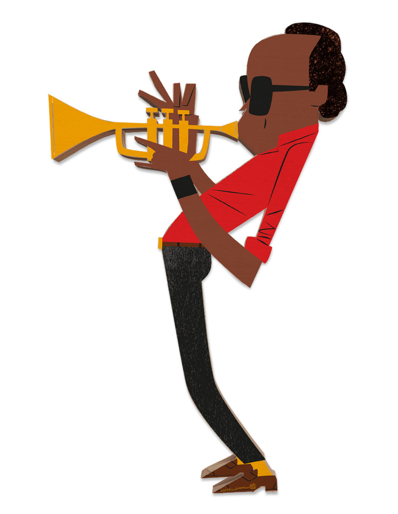 Egurra "Miles Davis" by Mikel Casal. Wooden figure