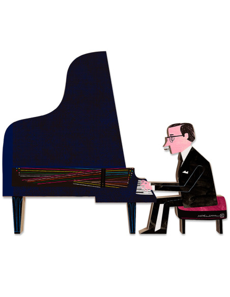 Egurra "Bill Evans" de Mikel Casal. Figura de madera