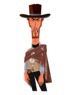 Egurra "Clint Eastwood" de Mikel Casal. Figura de madera
