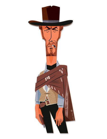 Egurra "Clint Eastwood" de Mikel Casal. Figura de madera