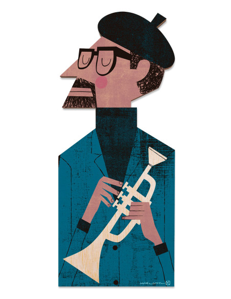 Egurra "Dizzy Gillespie" by Mikel Casal. Wooden figure