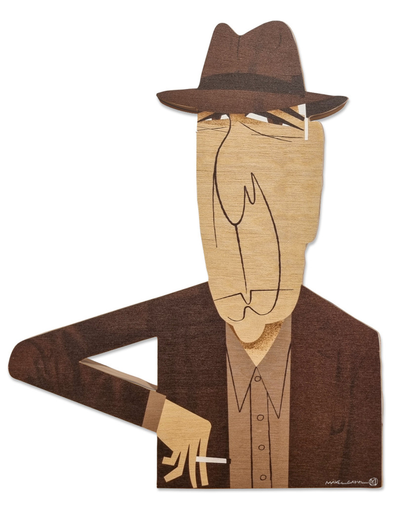 Egurra "Leonard Cohen" de Mikel Casal. Figura...