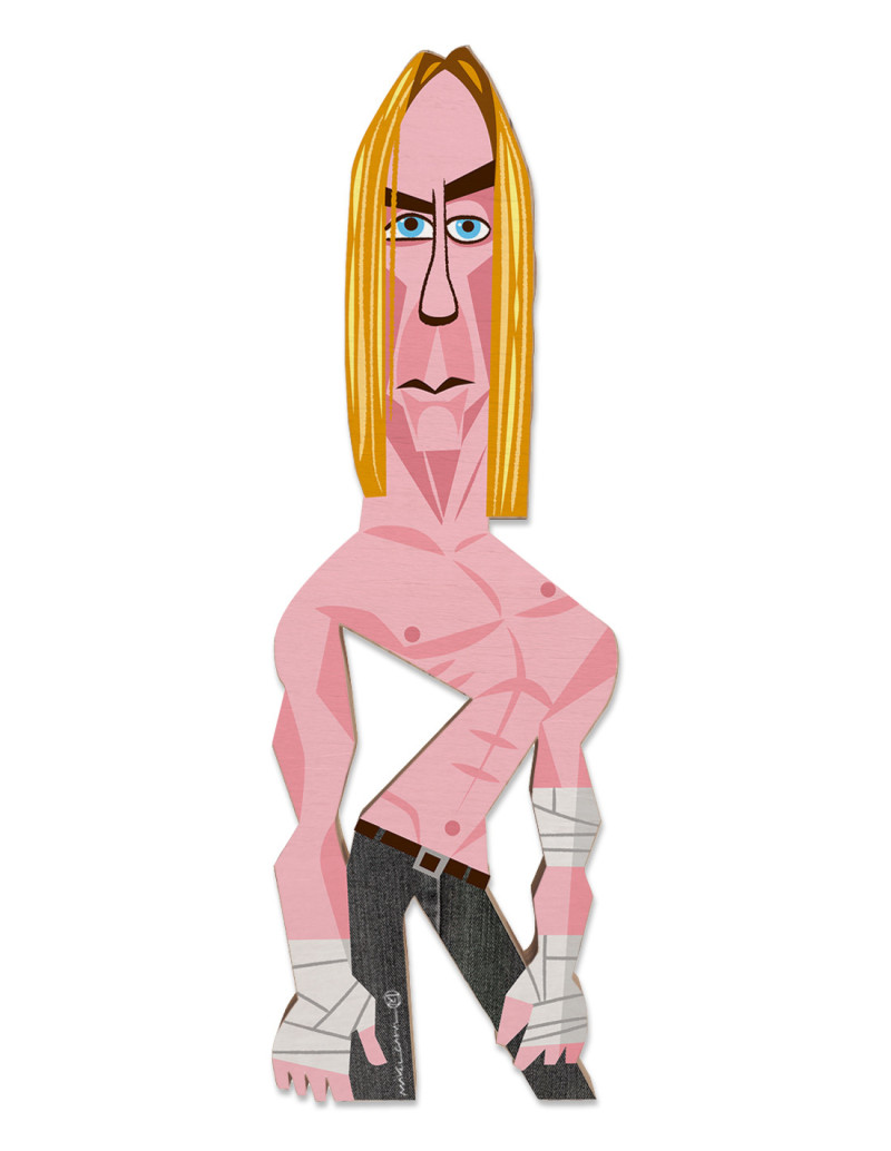 Egurra "Iggy Pop" de Mikel Casal. Figura de madera