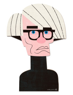 Egurra "Andy Warhol" by Mikel Casal. Wooden figure
